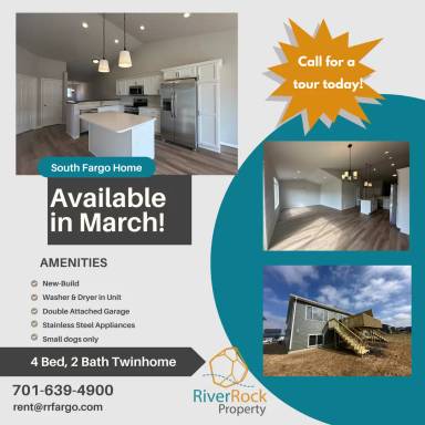 Main picture of 4-Bedroom, 2-Bathrroom Twin Home in South Fargo!